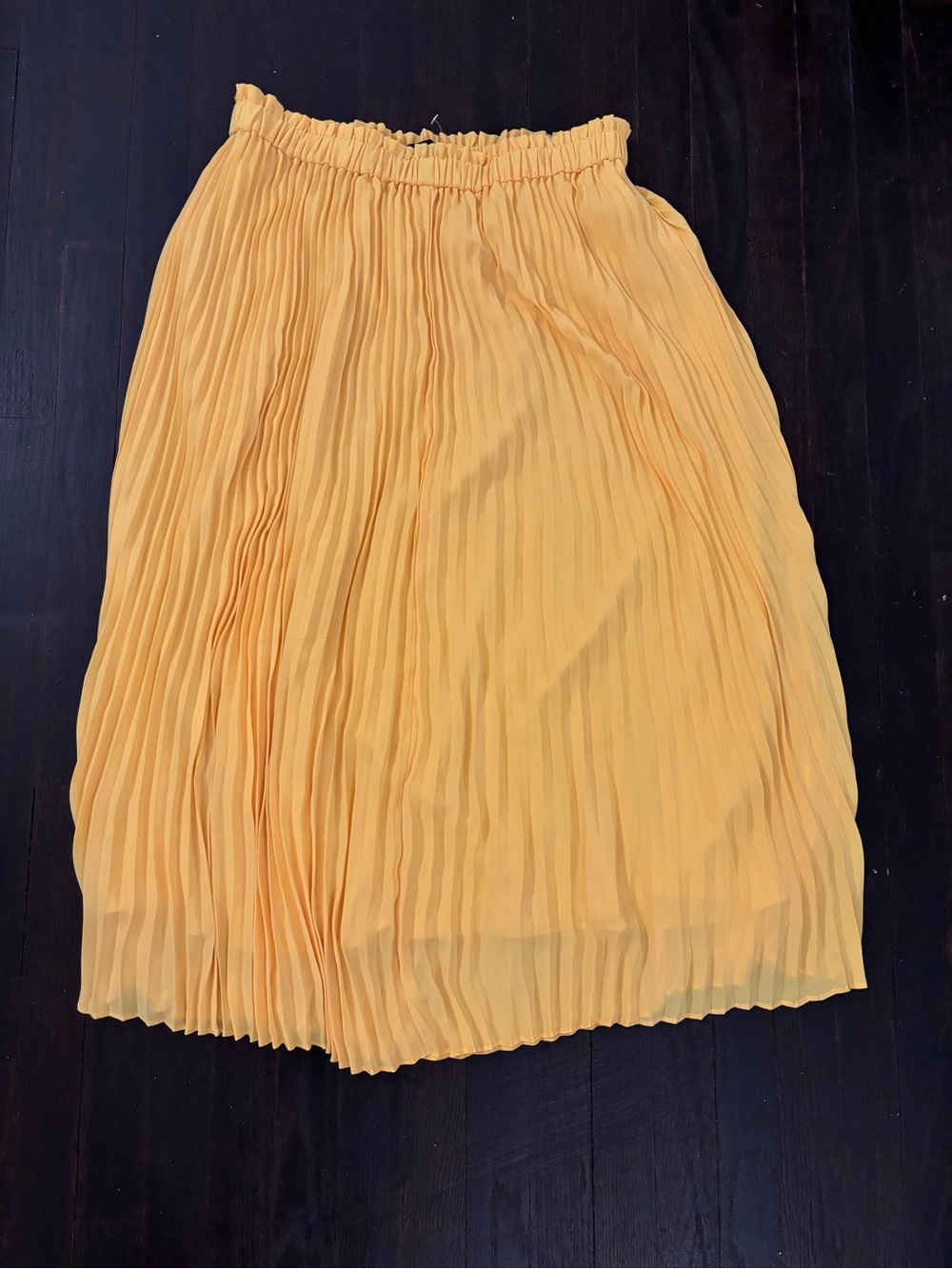 J. Crew Yellow Pleated Midi Skirt - Picture 3 of 3